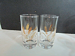 Vintage Golden Wheat Juice Glass Set