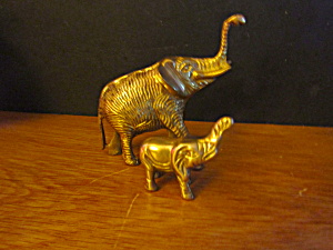 Vintage Brass Set Of Elephants