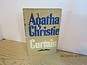 Vintage Mystery Book Curtain By Agatha Christie