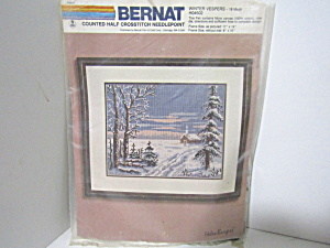 Vintage Bernat Counted Half Cross Stitch Winter Vespers