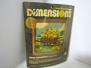 Vintage Dimesions Needlepoint Kit Summer Wheelbarrow