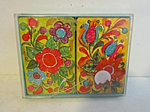 Vintage Standard Playing Cards Floral Prints