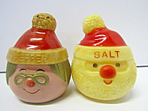 Vintage Mrs.clouse & Santa Head Salt & Pepper Shaker