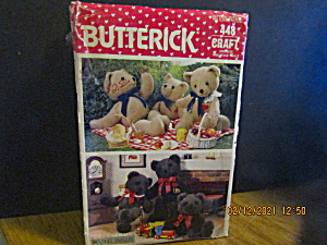 Vintage Butterick Pattern Family Bears With Bows #448