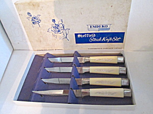 Vintage Sheffield Emdeko Steak Knife Set