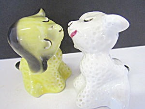 Vintage Little Kissing Lambs Salt & Pepper Shaker Set