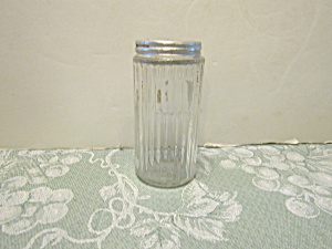 Vintage Ribbed Glass Cheese Shaker