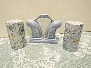 Blue Floral Geometric & Arch Salt & Pepper Shakers