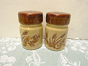 Vintage Floral Wheat Design Salt & Pepper Shakers