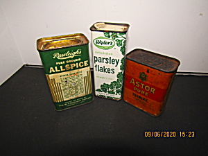 Vintage Wyler's Fischer & Rawleigh's Spice Tin Set
