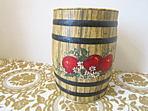 Vintage Apple & Daisy Barrel Confectionery Tin