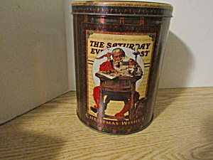Vintage Saturday Evening Post Christmas Wishes Tin