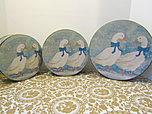 Vintage Winter Geese Three Piece Canister Set