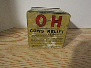 Vintage Our Husbands' O H Cows' Relief Tin