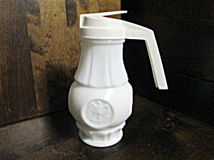 Vintage Wheaton Eagle Coin Milk Glass Syrup Container