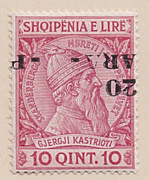 Albania Sc#49a (1914) Inverted Surcharge