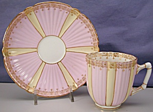 Aynsley Pink & Yellow Demi-tasse Cup & Saucer