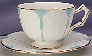 Aynsley Tulip Shape Blue Tint Cup & Saucer