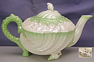 Belleek Neptune Green Tint Teapot (2bm)