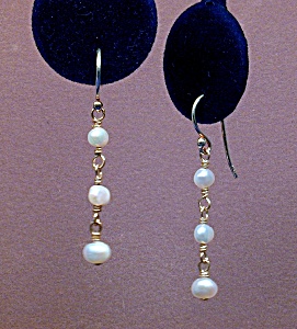 Freshwater Pearl Nuggets & Ss Drop Earrings