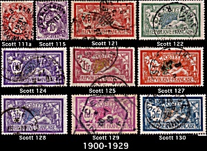 France Issue 1900-1929 Sc#111-130