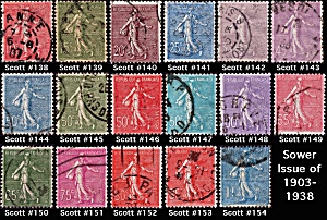 Sower Issue Of 1903-1938 Sc#138-154