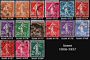 Sower Issue Of 1906-1937 Sc#169-184