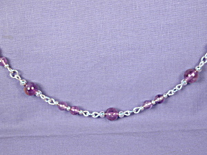 Amethyst & Ss Link Necklace