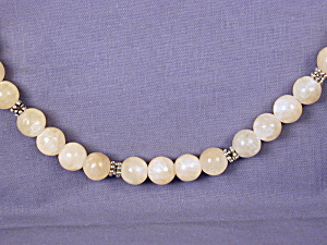 Yellow Jade & Pewter Necklace