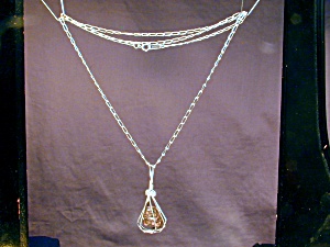 Caged Leopard Jasper & Ss Necklace