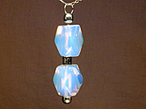 African Opal Pendant & Ss Figaro Chain