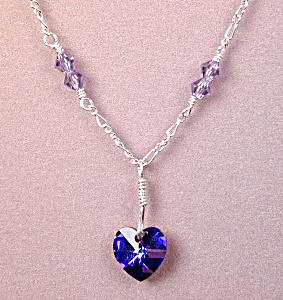 Swarovski Heliotrope Heart & Ss Necklace