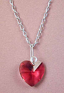 Swarovski Bordeaux Heart Pendant Necklace