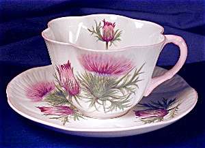Shelley Dainty Thistle Cup & Saucer
