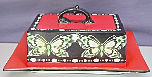 Shelley Butterfly Covered Deco Butter Dish