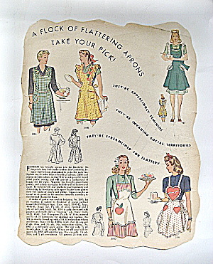1944 Vintage Mccall's Needlework Apron Pattern Ad