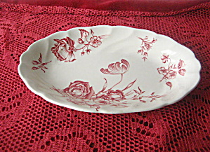 Johnson Bros.vintage Day In June Red Pickle Dish
