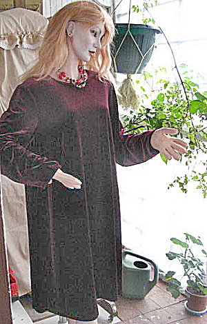 Velvet Dress Vintage Wine Large