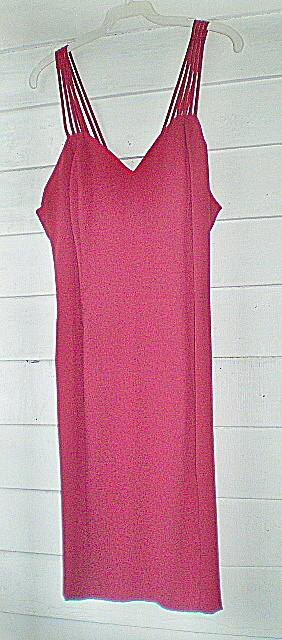 Party Dress Red Crepe Vintage