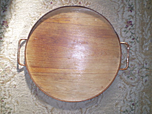 Sturditoys Tray Hammered Copper And Wood Vintage