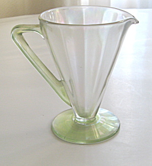 Green Depression Glass Creamer Vintage
