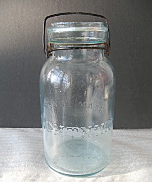 Fruit Jar Putnam Lightning 110 Pre-1900 Light Blue Quart