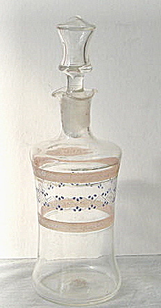 Wine Decanter Enameled Hand Blown 1960