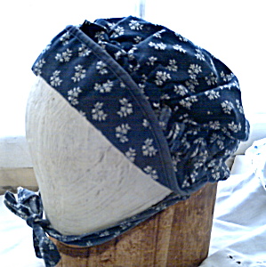 Amish Mennonite Navy Cotton Bonnet Vintage
