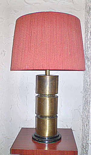 Brass Lamp Greek Key Design Mid-century Modern Large