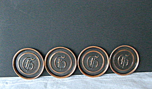 Copper Coasters With The Letter G