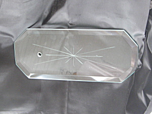 Beveled Engraved Clear Glass Panels With Holes 1925