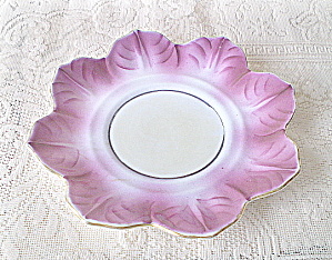 Vintage 1960s Handpainted Lotus Snack Plate