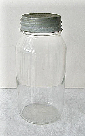 Anchor Atlas Clear Glass Fruit Jar Vintage 1930