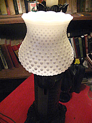 Lamp Chimney Scalloped Edge Pebble Milkglass Vintage